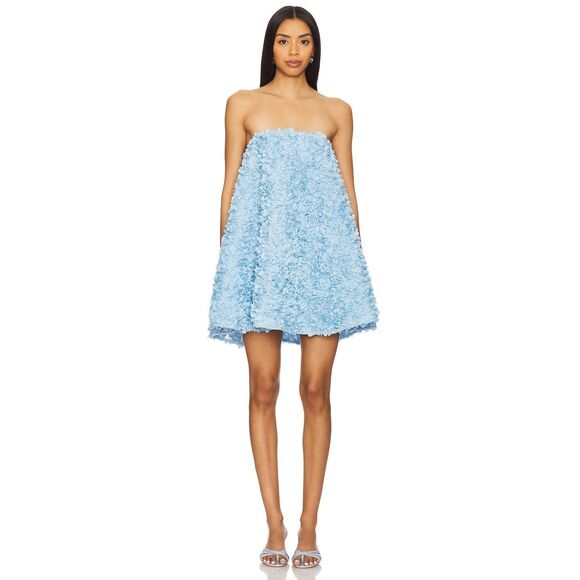 ELLIATT Kaia Trapeze Mini Dress- BLUE Wedding Cocktail Party Brunch size S NWT - Picture 2 of 7